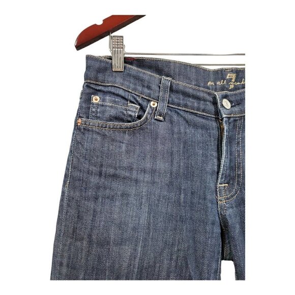 7 For All Mankind Women's Size 28 Dark Wash Low Rise Bootcut Denim Jeans - Picture 3 of 13